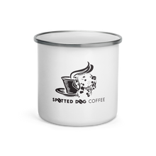 Load image into Gallery viewer, Spotted Dog Coffee Enamel Mug
