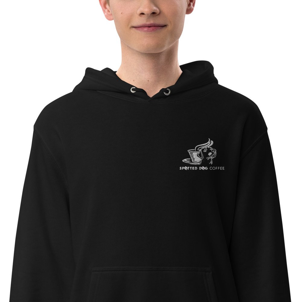 Spotted Dog Coffee Embroidered Unisex Terry Pullover Hoodie