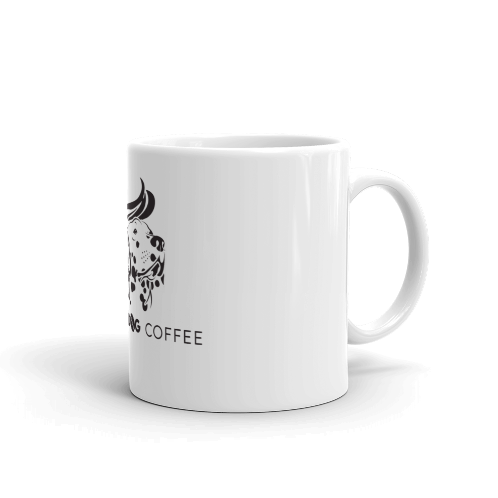 Spotted Dog Coffee White Glossy Mug