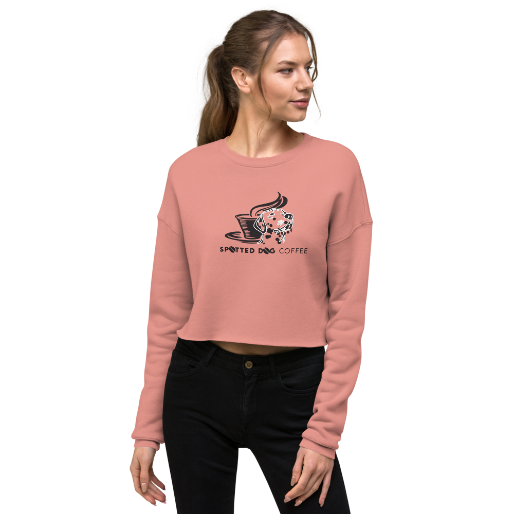 Spotted Dog Coffee Printed Crop Sweatshirt